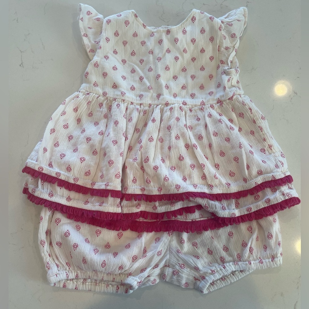 18 Month Tucker + Tate white and red fringe outfit
